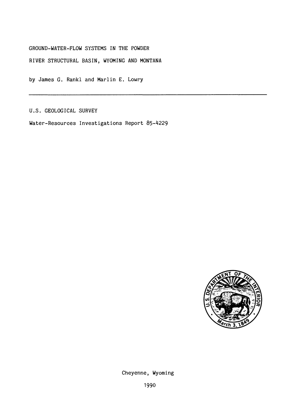 Ground-Water-Flow Systems in the Powder River Structural Basin, Wyoming and Montana