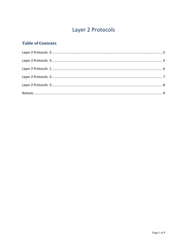 Layer 2 Protocols