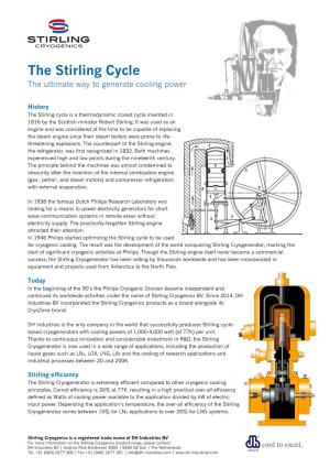 The Stirling Cycle the Ultimate Way to Generate Cooling Power