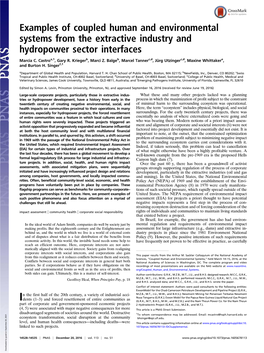 Examples of Coupled Human and Environmental Systems from the Extractive Industry and Hydropower Sector Interfaces