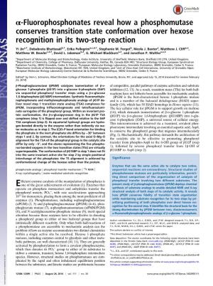 Α-Fluorophosphonates Reveal How a Phosphomutase Conserves Transition State Conformation Over Hexose Recognition in Its Two-Step Reaction