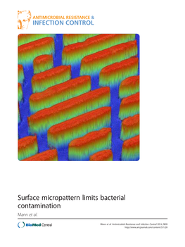 Surface Micropattern Limits Bacterial Contamination Mann Et Al