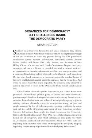 Organized for Democracy? Left Challenges Inside the Democratic Party