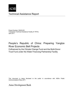 Preparing Yangtze River Economic Belt Projects Cofinanced by the Climate Change Fund and the Multi-Donor Trust Fund Under the Water Financing Partnership Facility