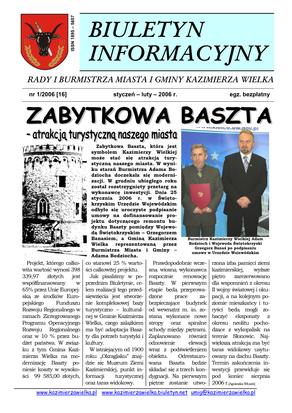 Biuletyn Informacyjny Rady I Burmistrza Miasta I Gminy