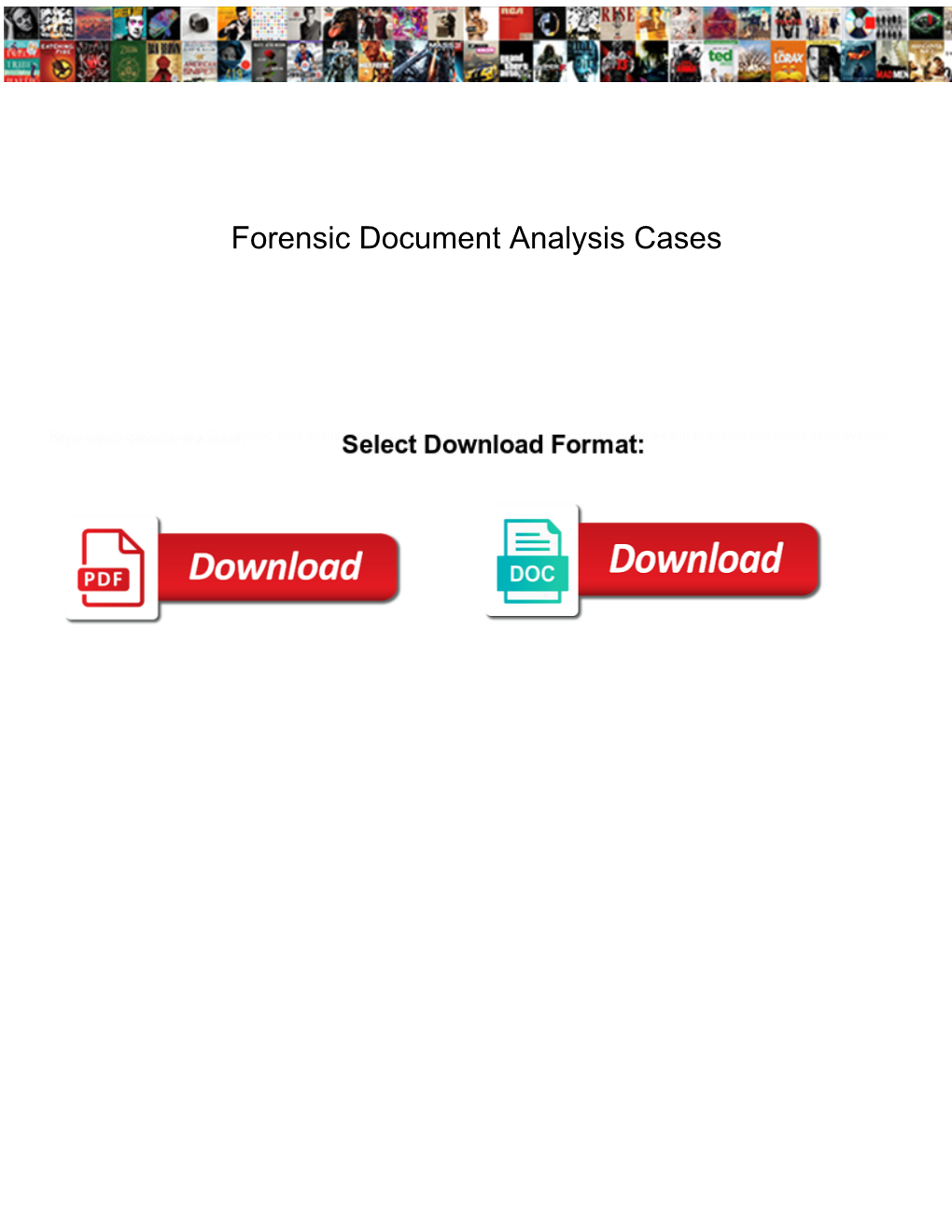 Forensic Document Analysis Cases