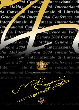 PA GA NI NI Atti Del Convegno Internazionale Di Liuteria - Minutes of the International Conference on Violin Making