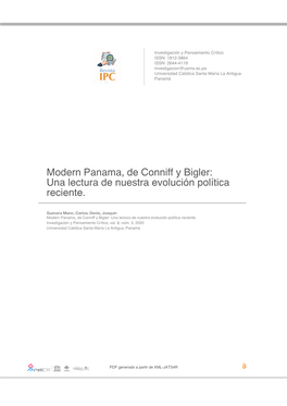 Modern Panama, De Conniff Y Bigler: Una Lectura De Nuestra Evolución Política Reciente