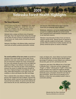 Nebraska Forest Health Highlights 2009