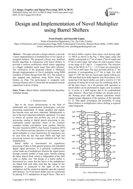 Design and Implementation of Novel Multiplier Using Barrel Shifters