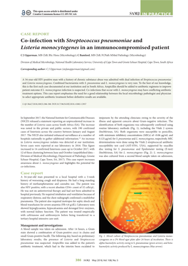 Co-Infection with Streptococcus Pneumoniae and Listeria Monocytogenes in an Immunocompromised Patient