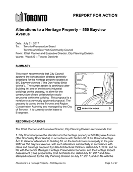 Alterations to a Heritage Property – 550 Bayview Avenue