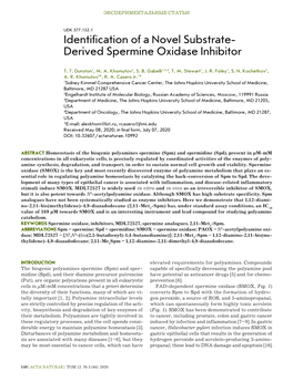 Identification of a Novel Substrate-Derived Spermine