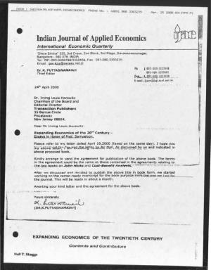 Indian Journal of Applied Economics
