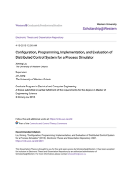 Configuration, Programming, Implementation, and Evaluation of Distributed Control System for a Process Simulator