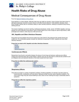 Health Effects of Drug Abuse