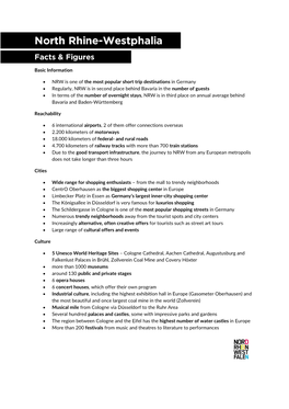 North Rhine-Westphalia Facts & Figures