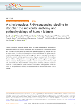 A Single-Nucleus RNA-Sequencing Pipeline to Decipher the Molecular Anatomy and Pathophysiology of Human Kidneys