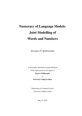 Numeracy of Language Models: Joint Modelling of Words and Numbers