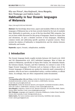 Habituality in Four Oceanic Languages of Melanesia