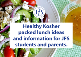 Healthy Kosher Packed Lunch Ideas and Information for JFS Students and Parents