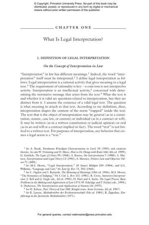 What Is Legal Interpretation?