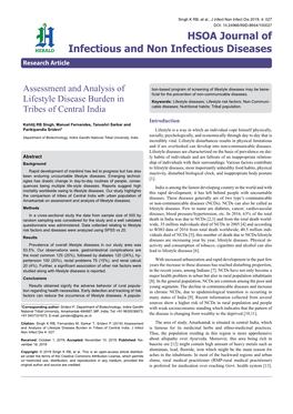 Assessment and Analysis of Lifestyle Disease Burden in Tribes of Central India