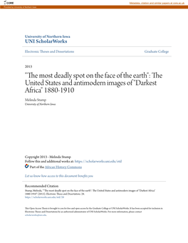 Darkest Africa" 1880-1910 Melinda Stump University of Northern Iowa