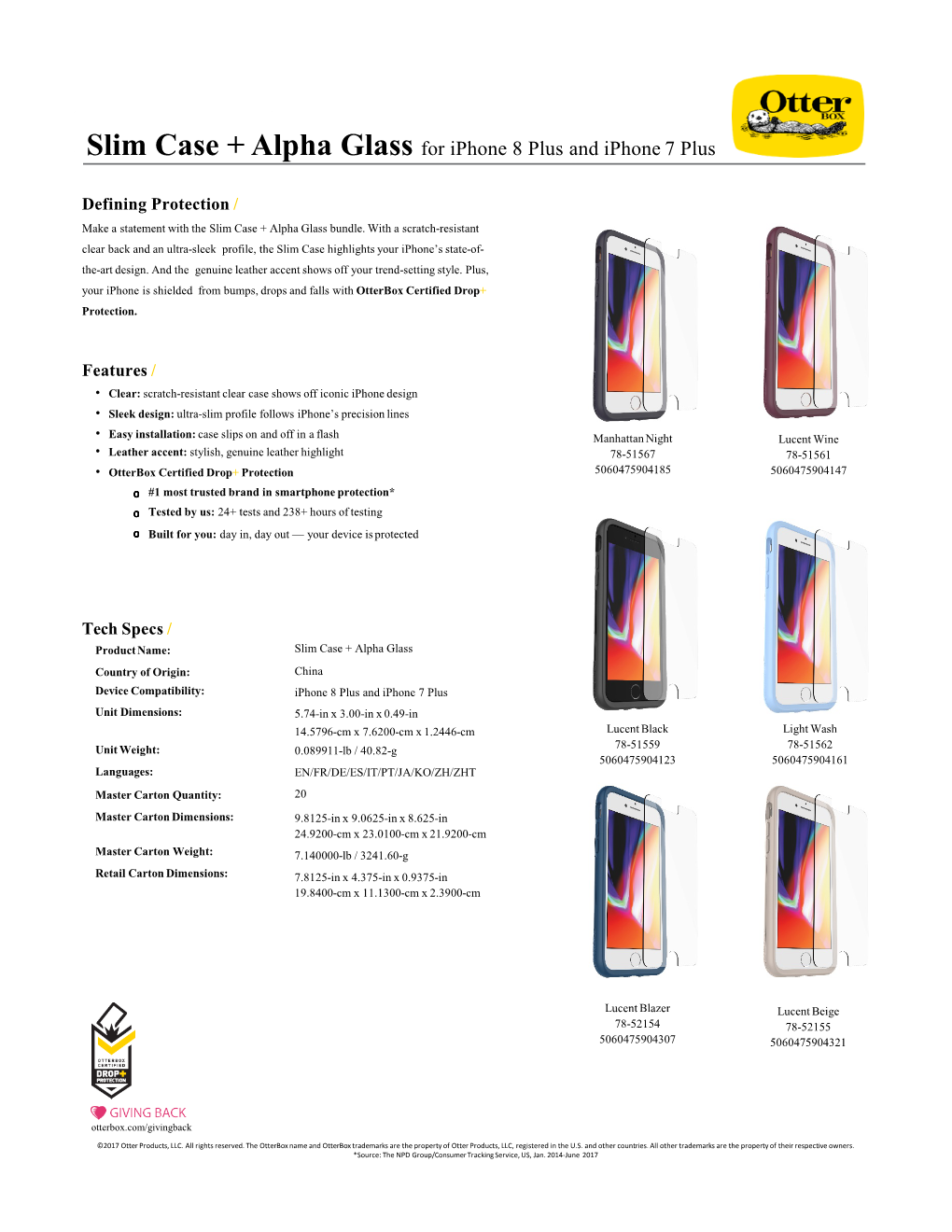 Sales Sheets Iphone 8, Iphone 7 OTR