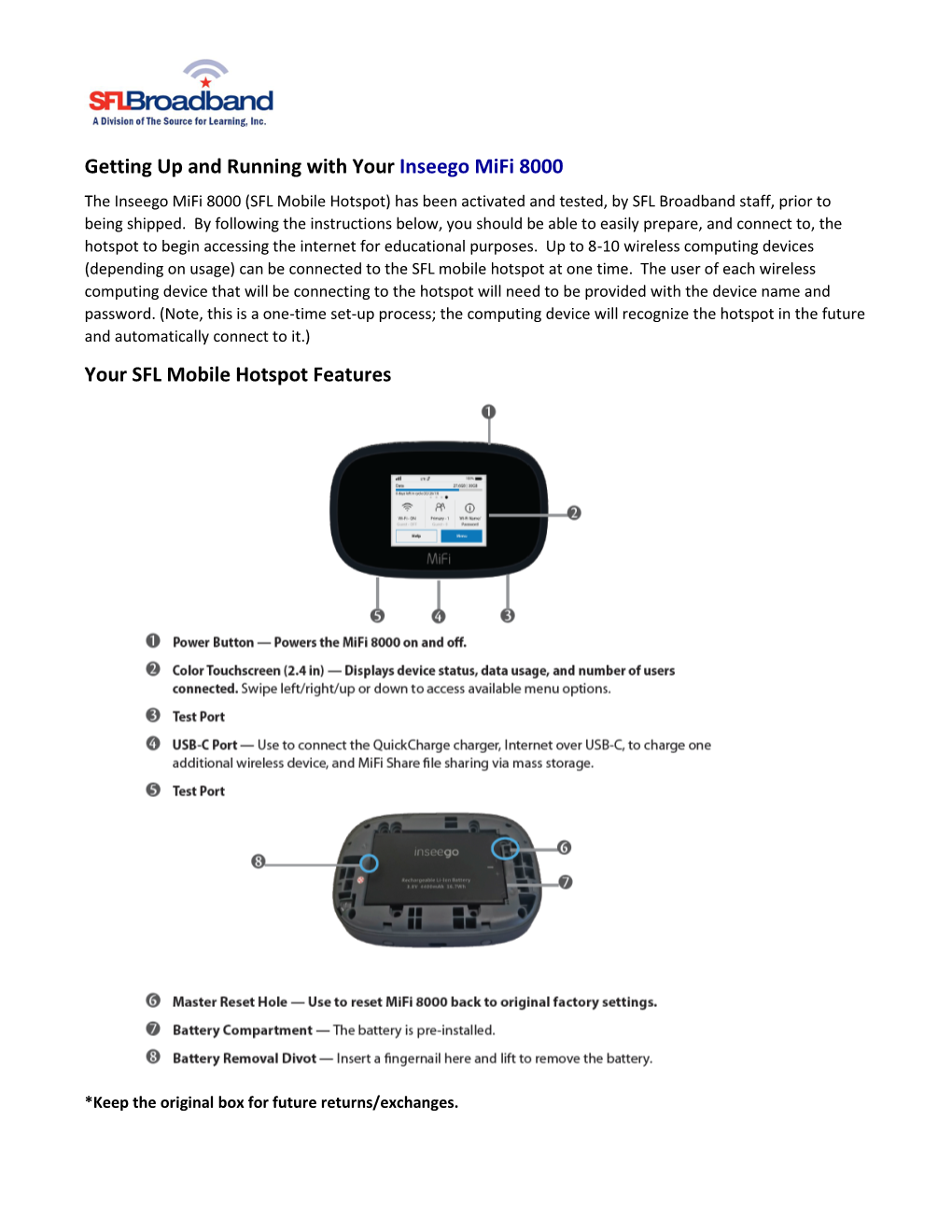 Getting up and Running with Your Inseego Mifi 8000 Your SFL Mobile