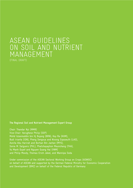Asean Guidelines on Soil and Nutrient Management (Final Draft)