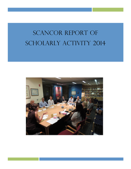 SCANCOR Report of Scholarly Activity 2014