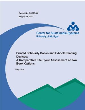 Printed Scholarly Books and E-Book Reading Devices: a Comparative Life Cycle Assessment of Two Book Options
