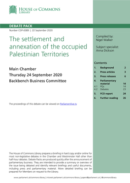 The Settlement and Annexation of the Occupied Palestinian Territories 3