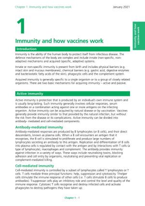 Greenbook Chapter 1 Immunity and How Vaccines Work