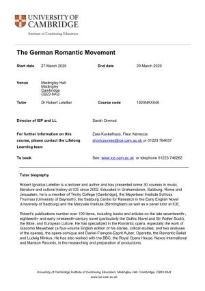 The German Romantic Movement