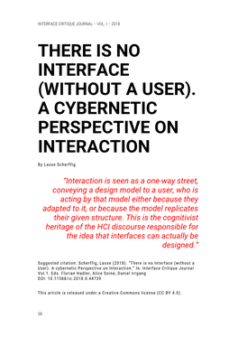 There Is No Interface (Without a User). a Cybernetic Perspective on Interaction