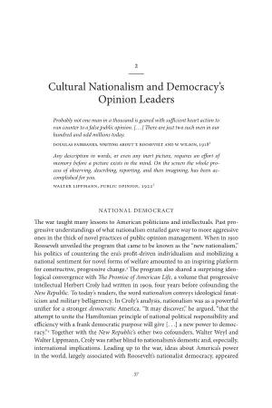 Cultural Nationalism and Democracy's Opinion Leaders
