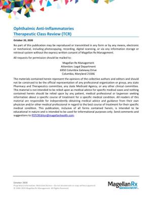 Ophthalmic Anti-Inflammatories Therapeutic Class Review (TCR)
