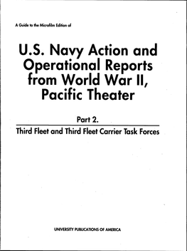 U.S. Navy Action and Operational Reports from World War II, Pacific Theater