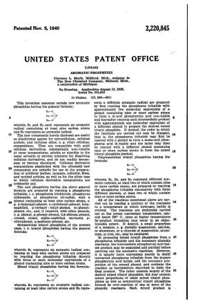 United States Patent Office 2,220,845 Aromatic