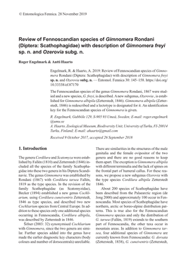 Diptera: Scathophagidae) with Description of Gimnomera Freyi Sp