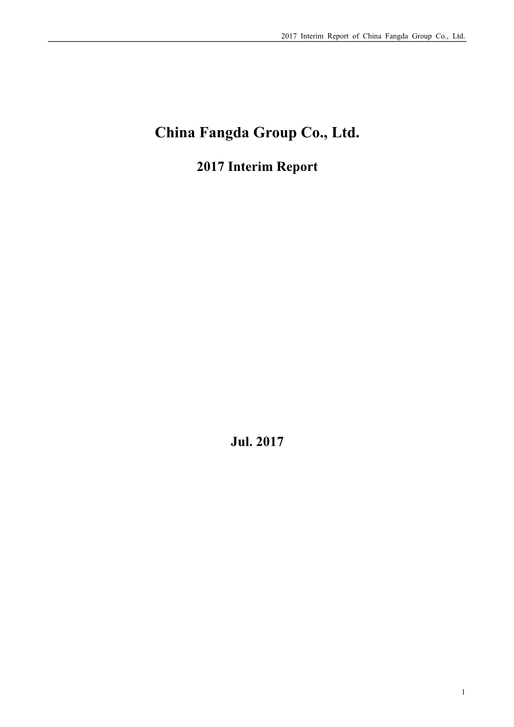 China Fangda Group Co., Ltd