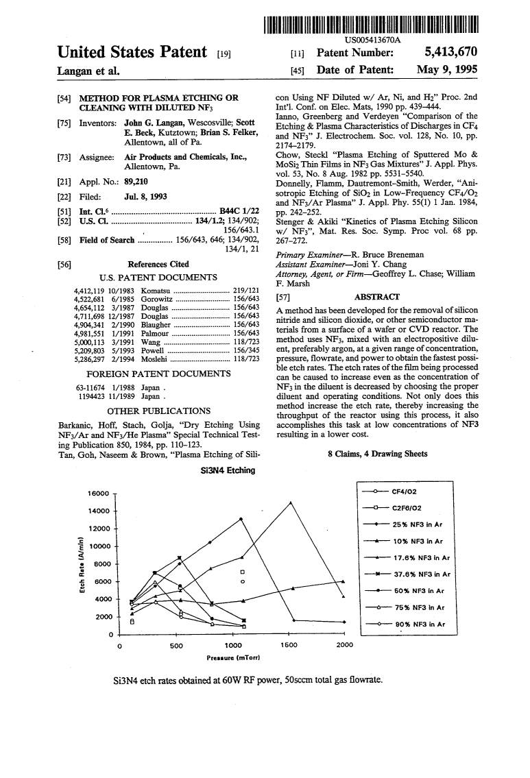 United States Patent (19) 11 Patent Number: 5,413,670 Langan Et Al