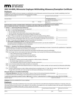 Form W-4MN, Minnesota Employee Withholding Allowance/Exemption