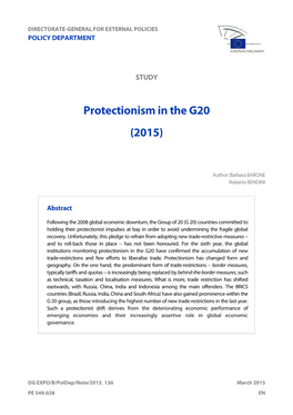 Protectionism in the G20 (2015)