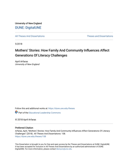 How Family and Community Influences Affect Generations of Literacy Challenges