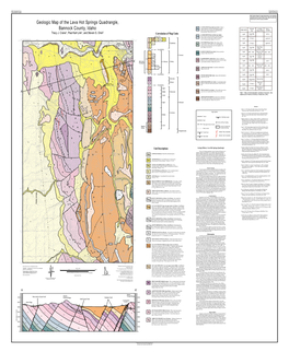 Geologic Map of the Lava Hot Springs Quadrangle, Bannock County, Idaho