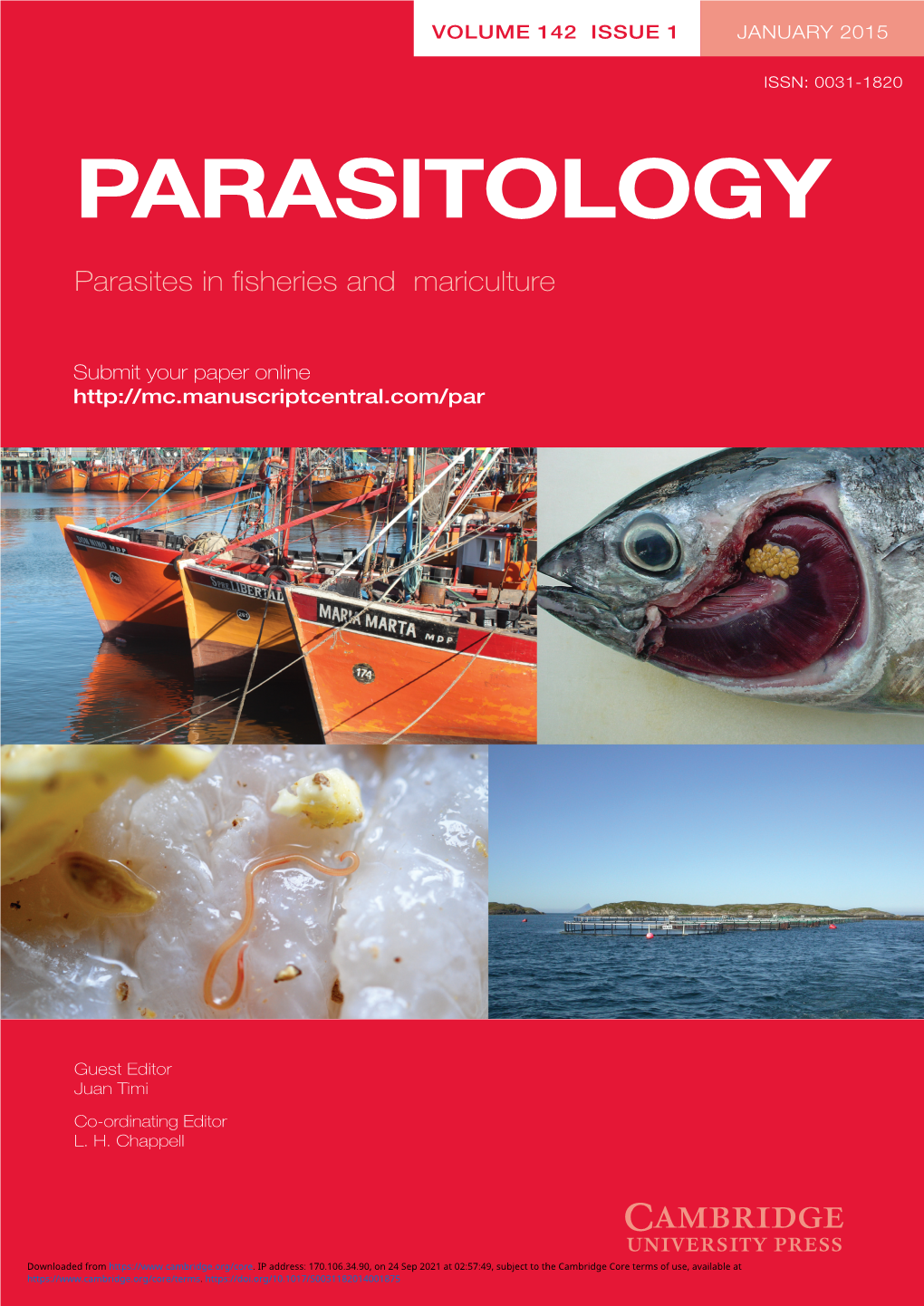 PARASITOLOGY Mariculture Sheries and in ﬁ Parasites Guest Editor Juan Timi Co-Ordinating Editor L