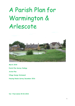 A Parish Plan for Warmington & Arlescote